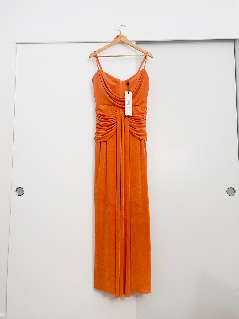 NWT PatBo Orange Radiant Jersey Gown Maxi Dress Size 12 (Flawed)